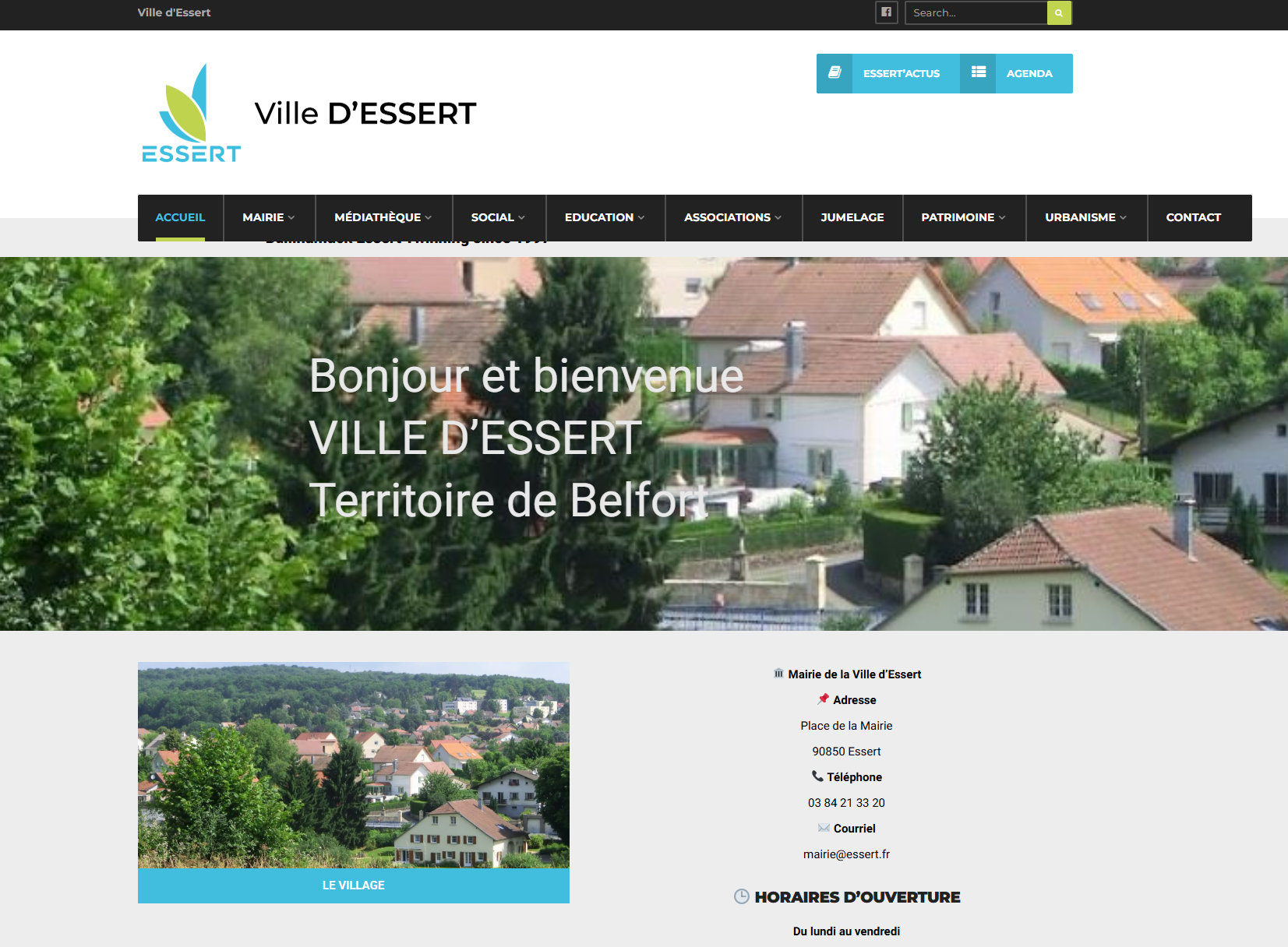 Aperçu du site de la mairie d’Essert